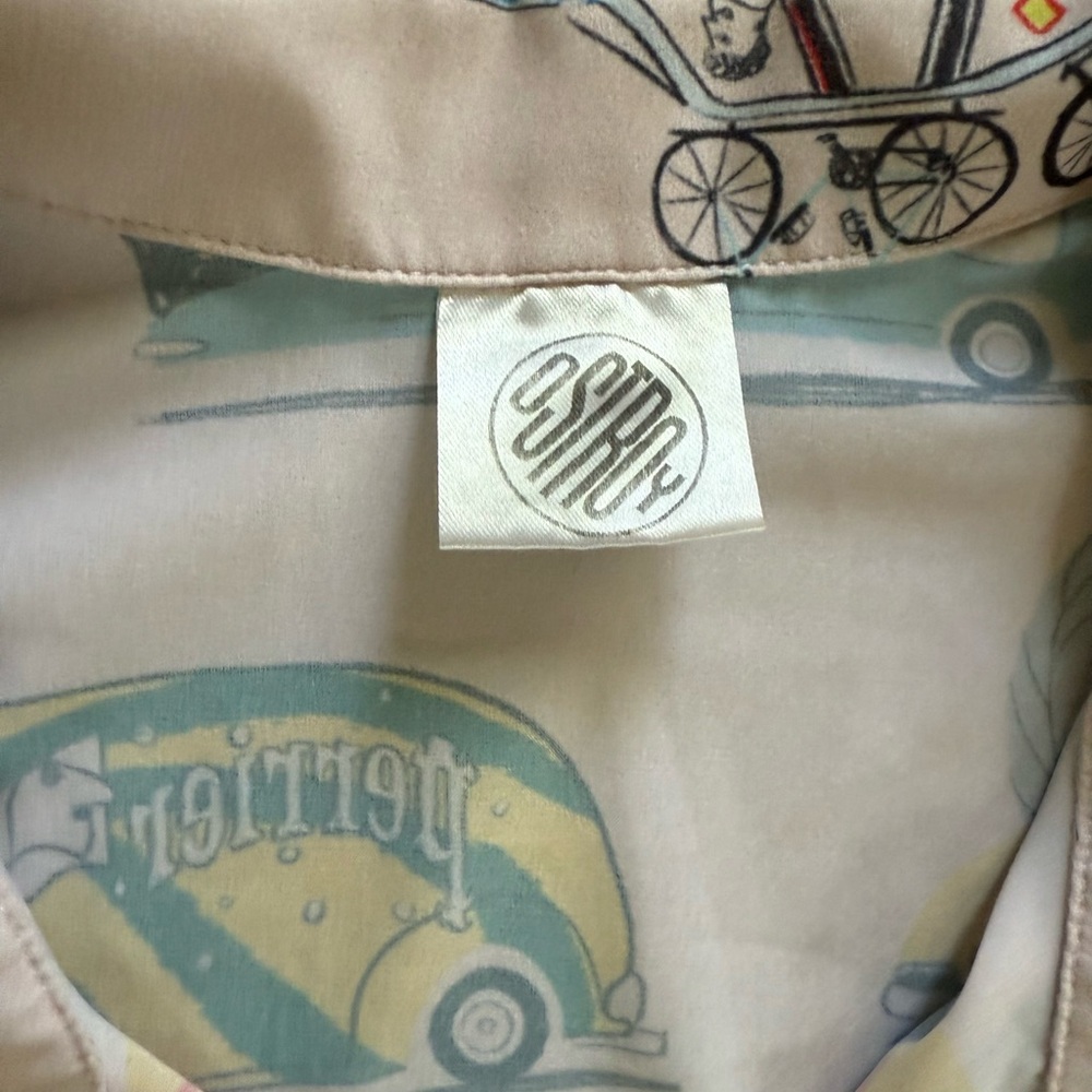 Men's Vintage Car Print Casual Shirt - Multicolor - Picture 4 of 6
